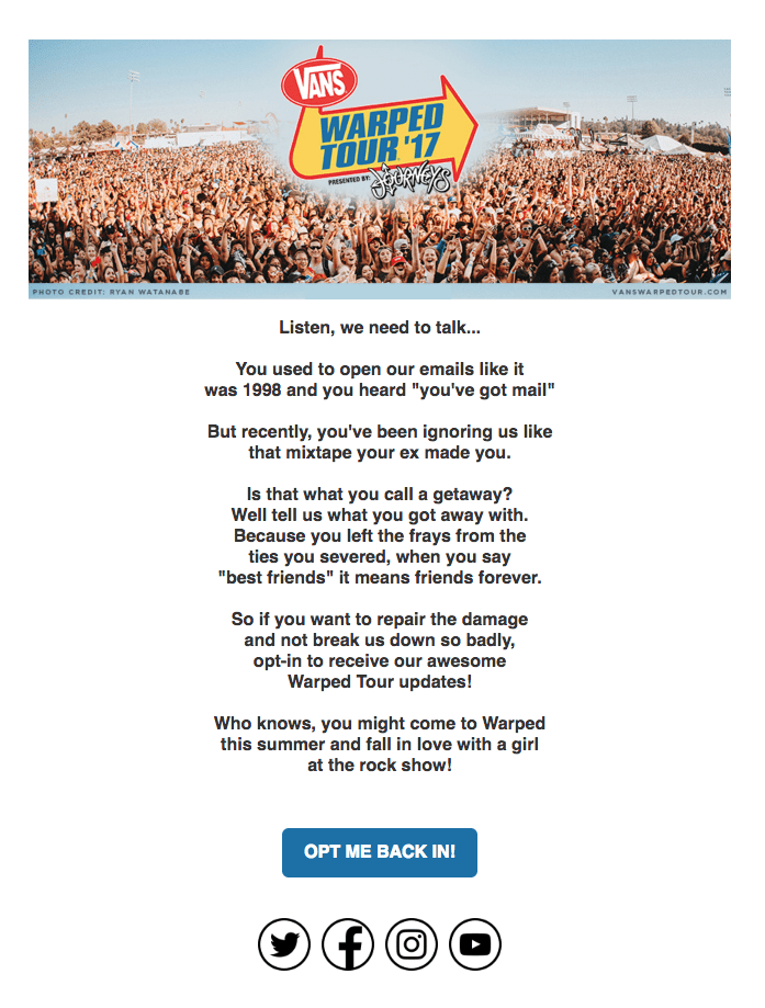 A screenshot of an email marketing an event