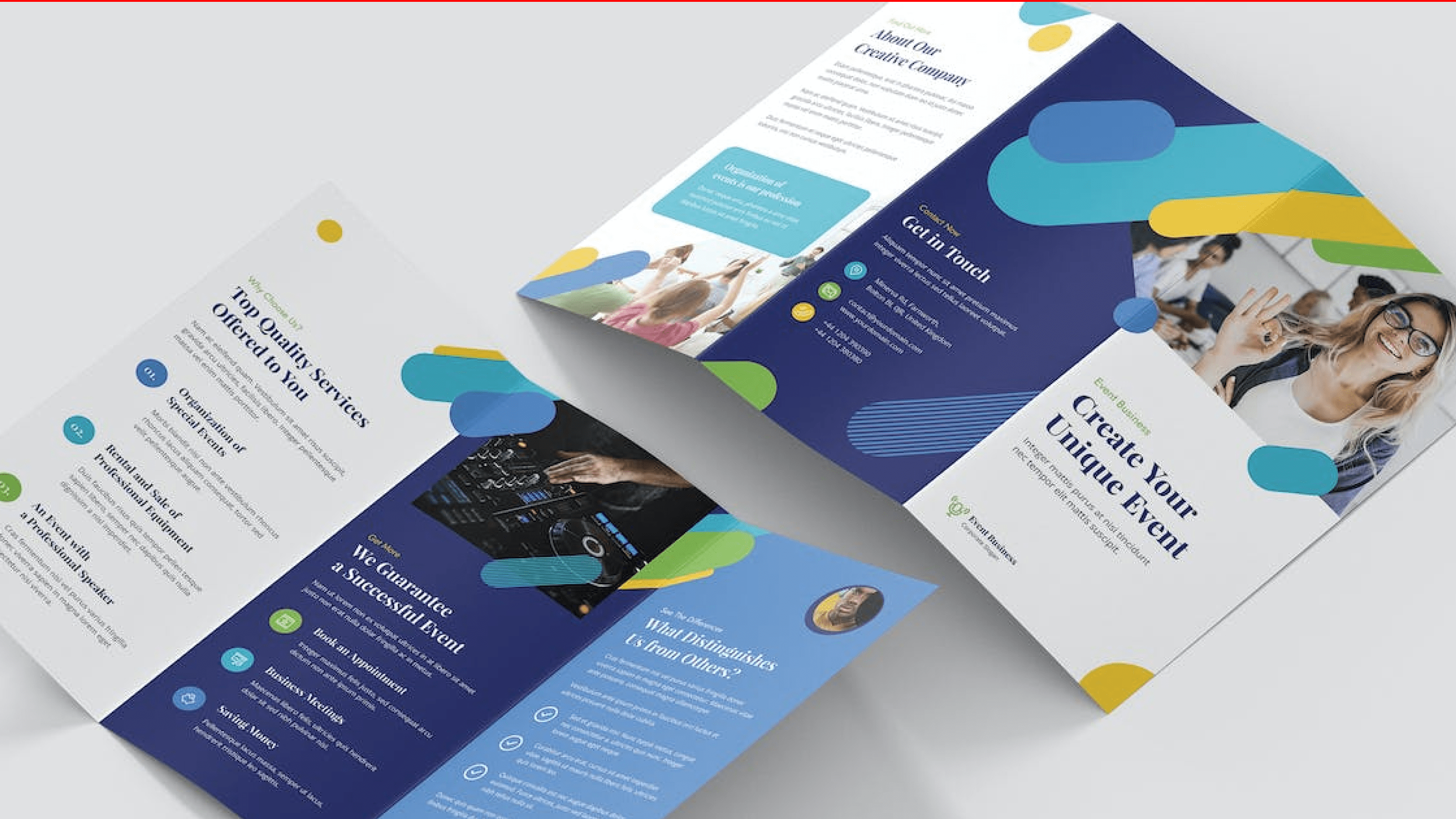 Event program in a trifold format 