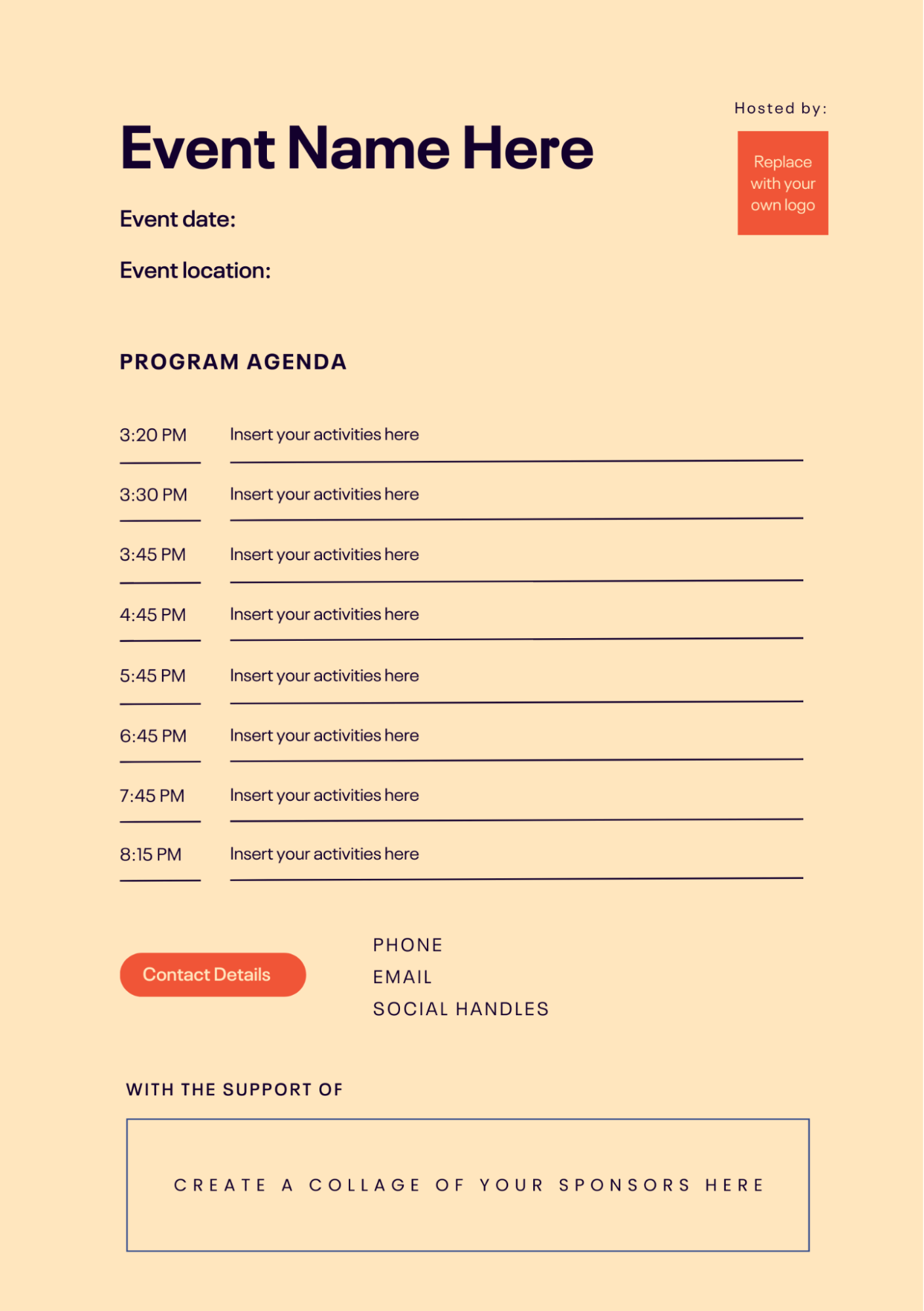 Event Program Template from Eventbrite