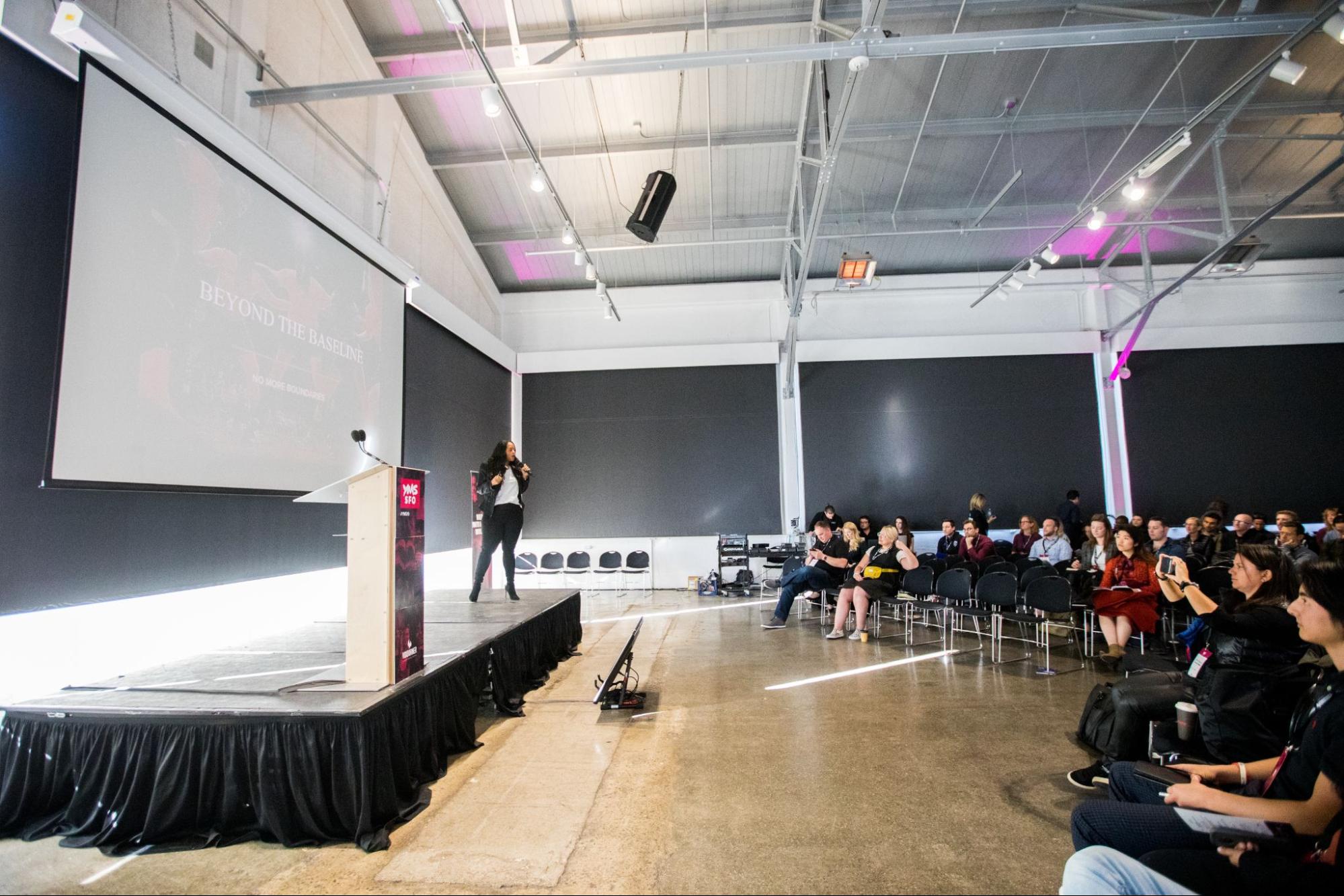 A speaker at an event