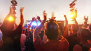 Music festival and crowd