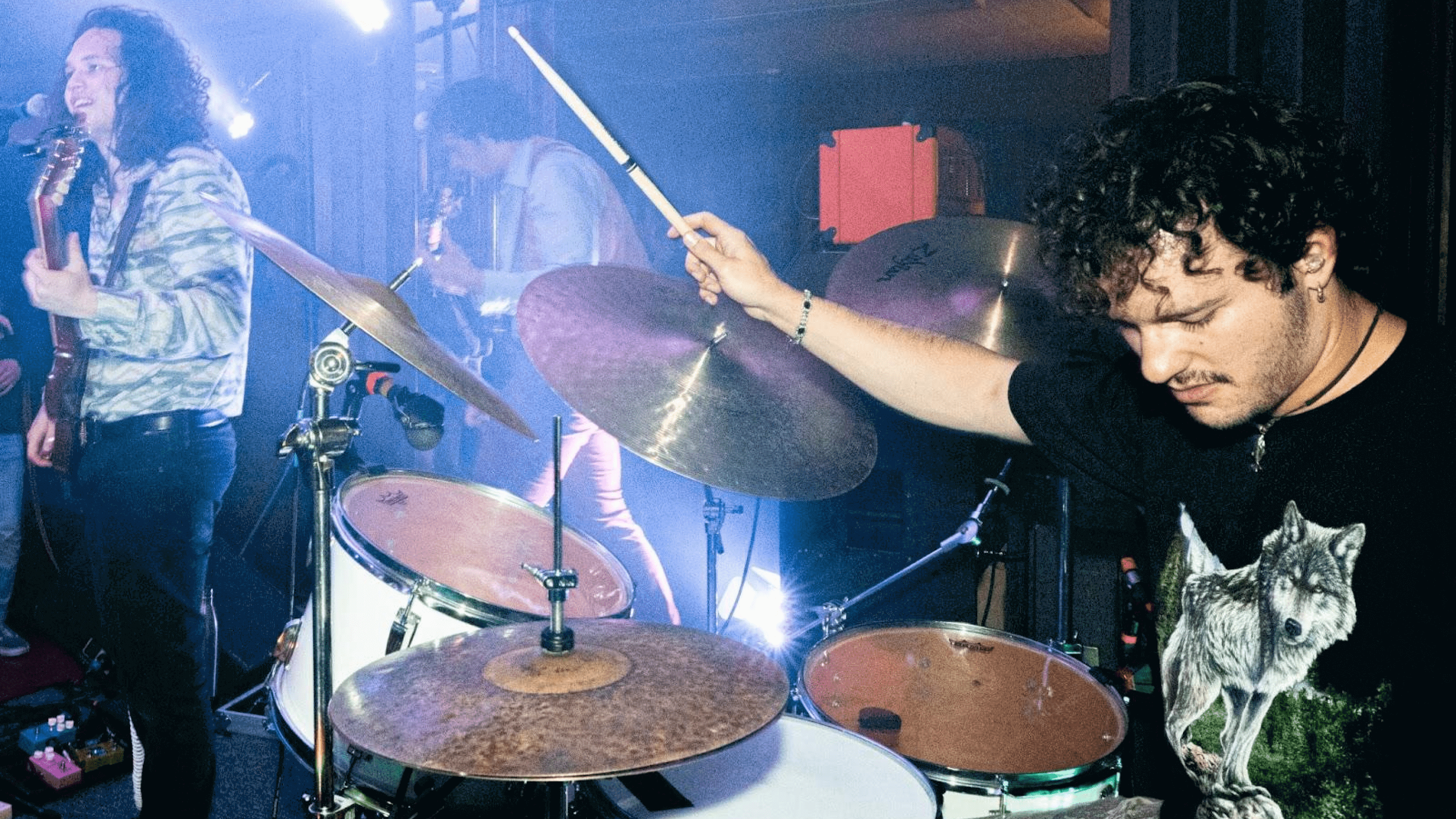 Band members playing at an experiential marketing event