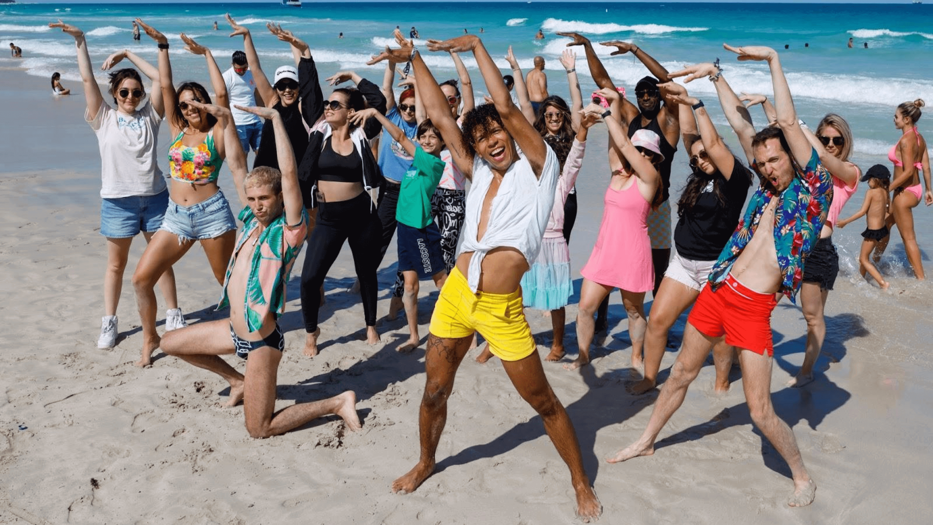 Experiential marketing flash mob at the beach