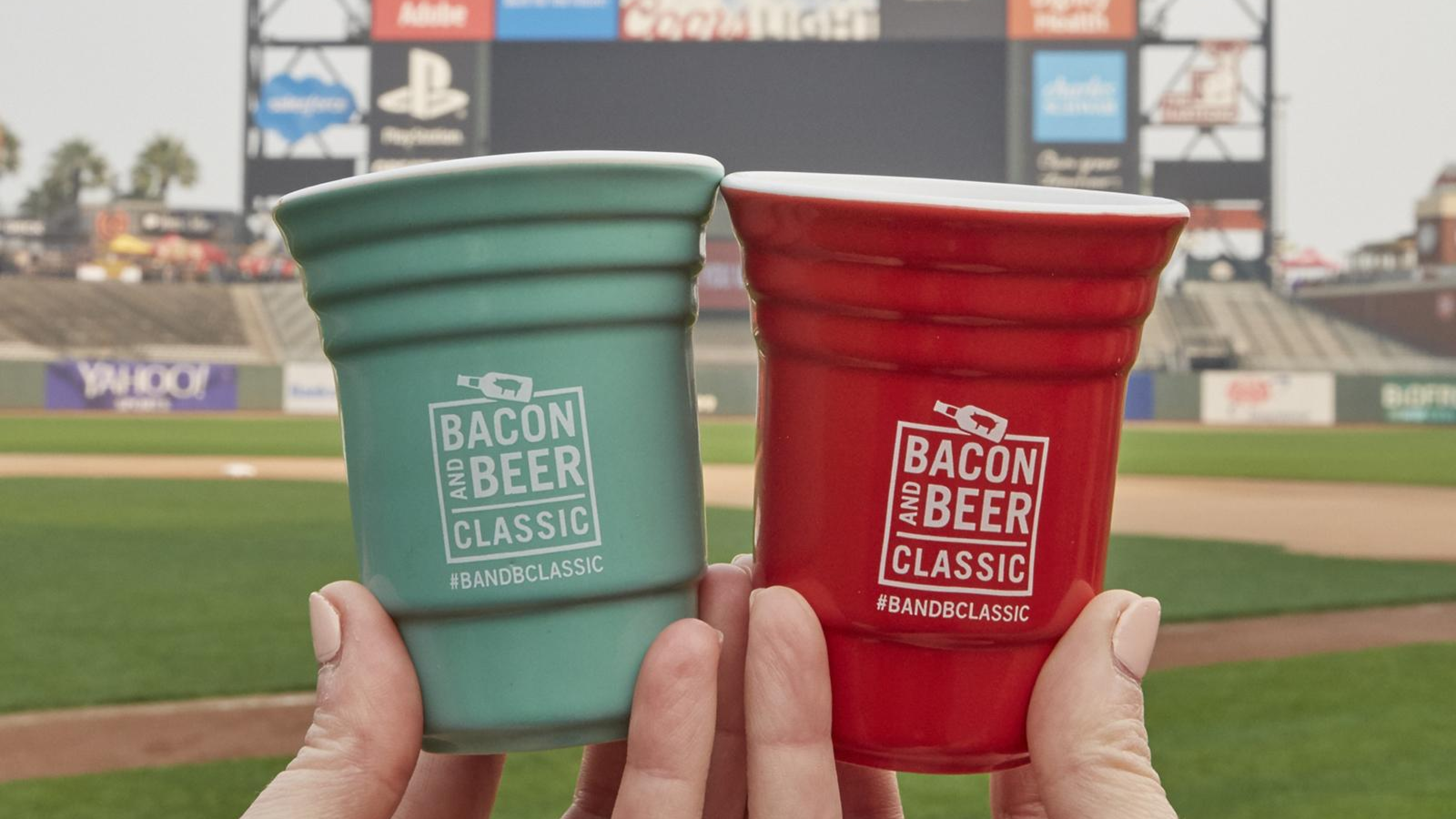 Red and green cup at the Bacon and Beer Classic Festival
