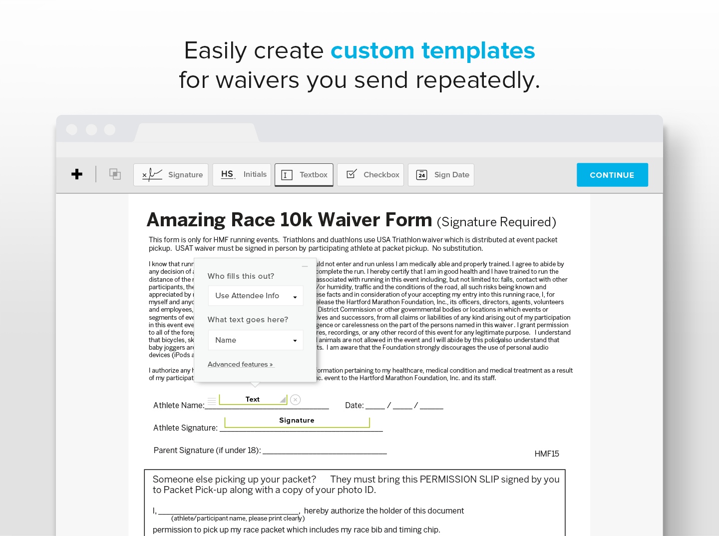 Event tools for charities - HelloSign