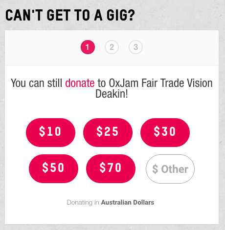 Fundraising Event Tips - Oxjam donation example - not for profit events
