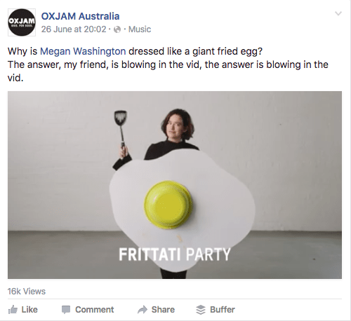 Oxfam Ambassador - not for profit events