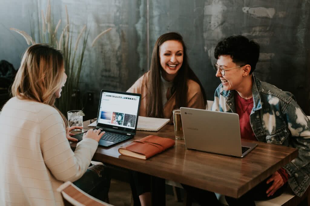 small group of people networking