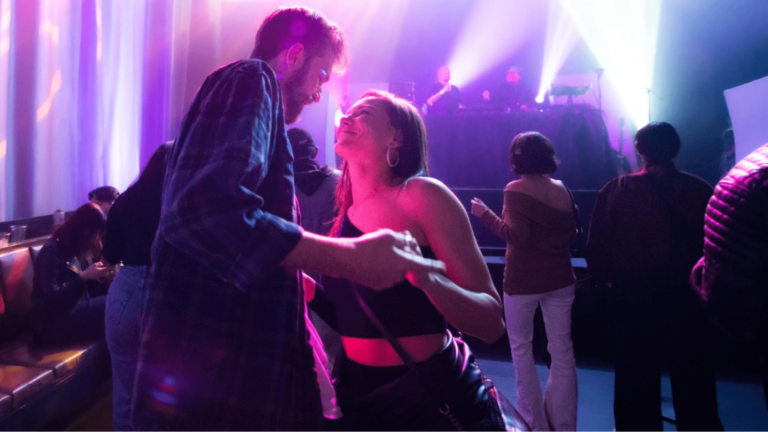 Couple dancing in nightclub