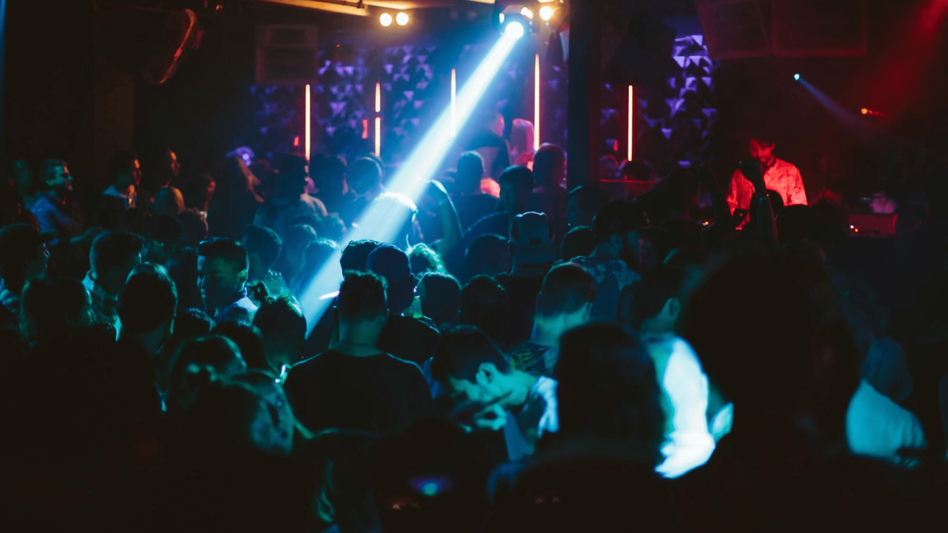 Beem light in dark nightclub