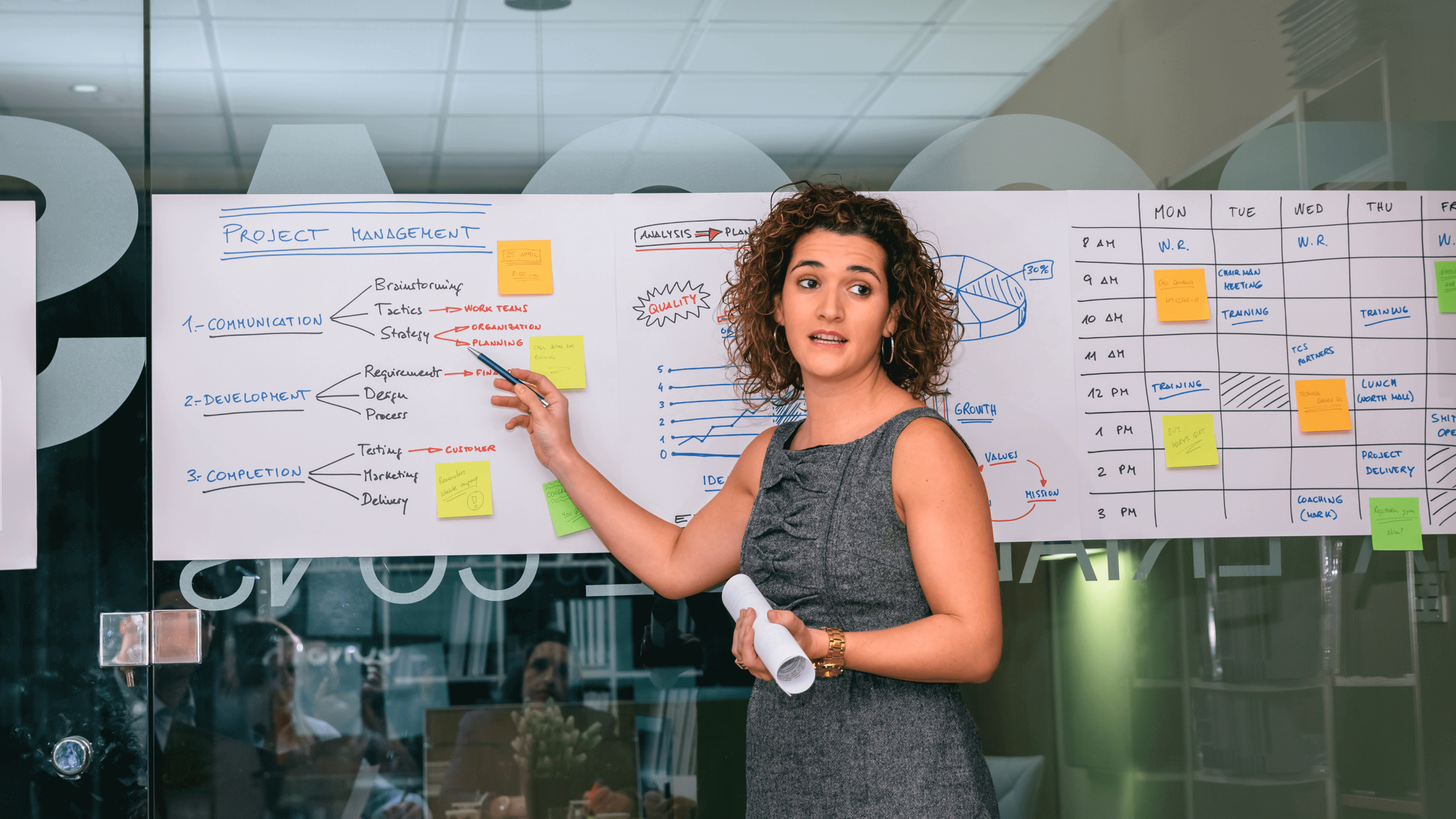 Woman presenting a project