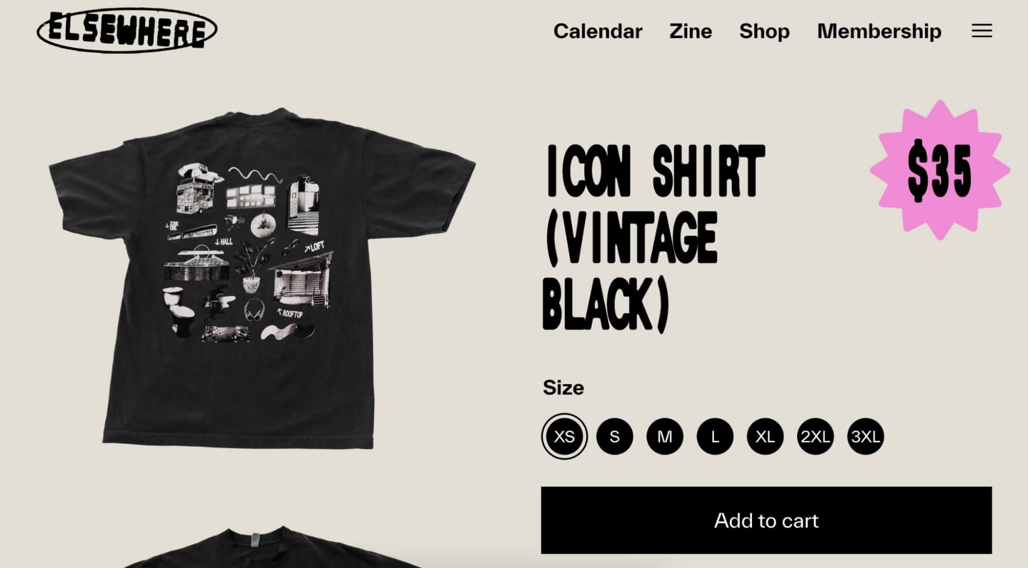 online shop front with shirt