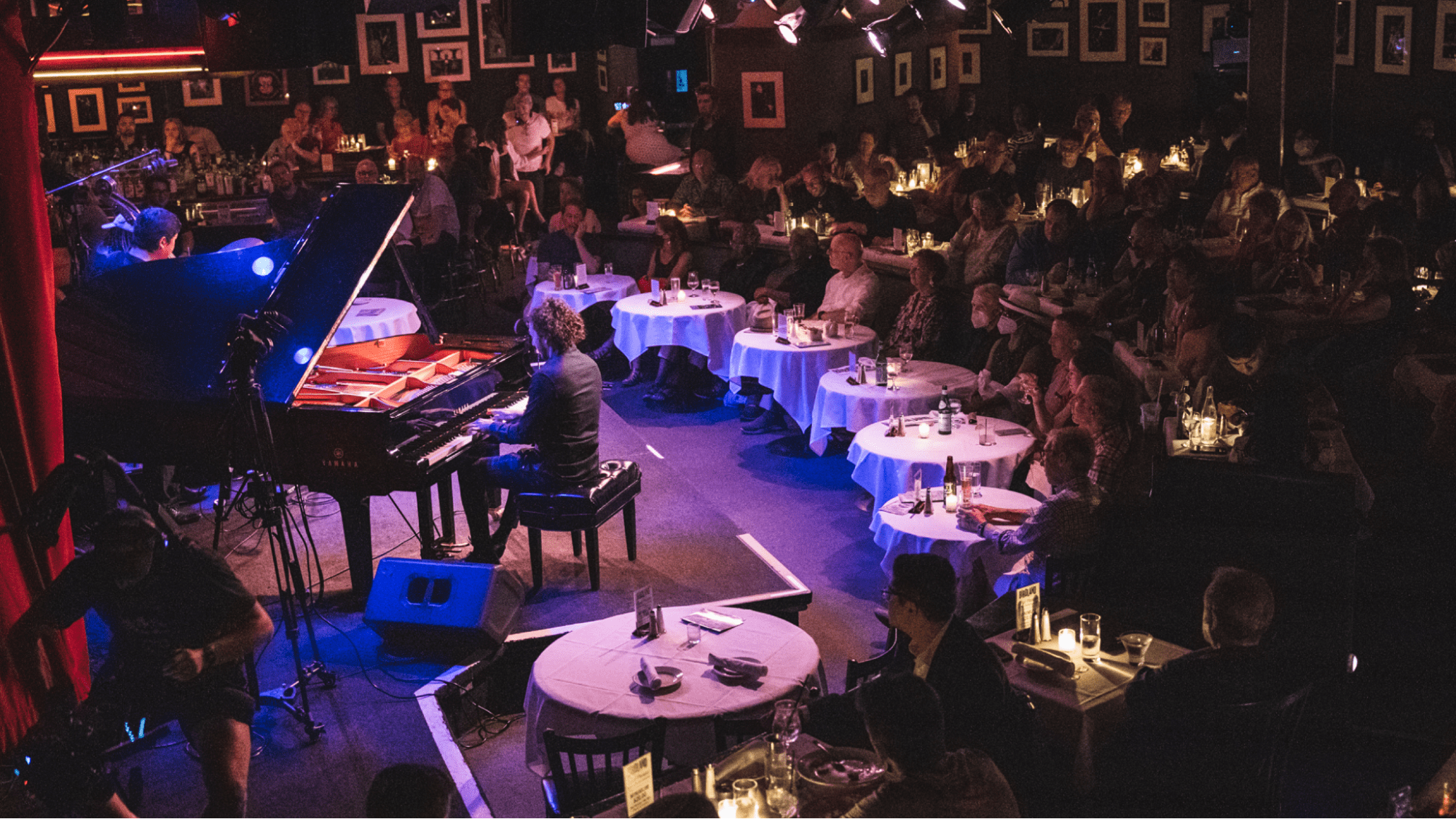 Piano player at jazz event