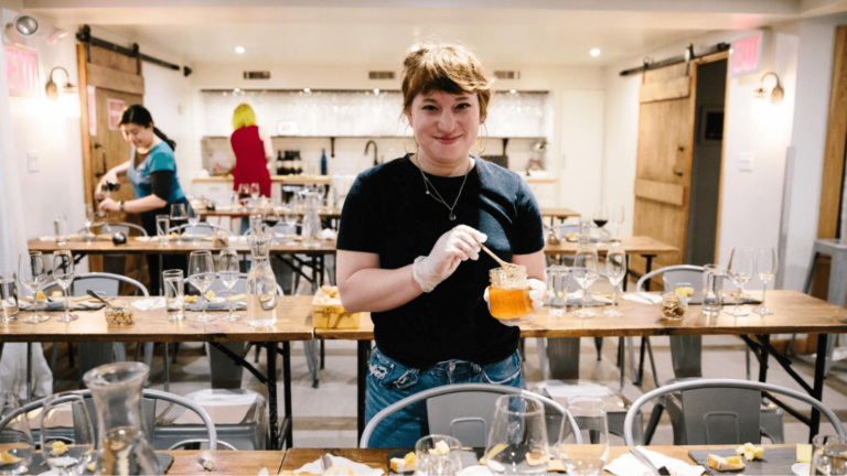 Staff setting table at 181117 Murray's Cheese Class