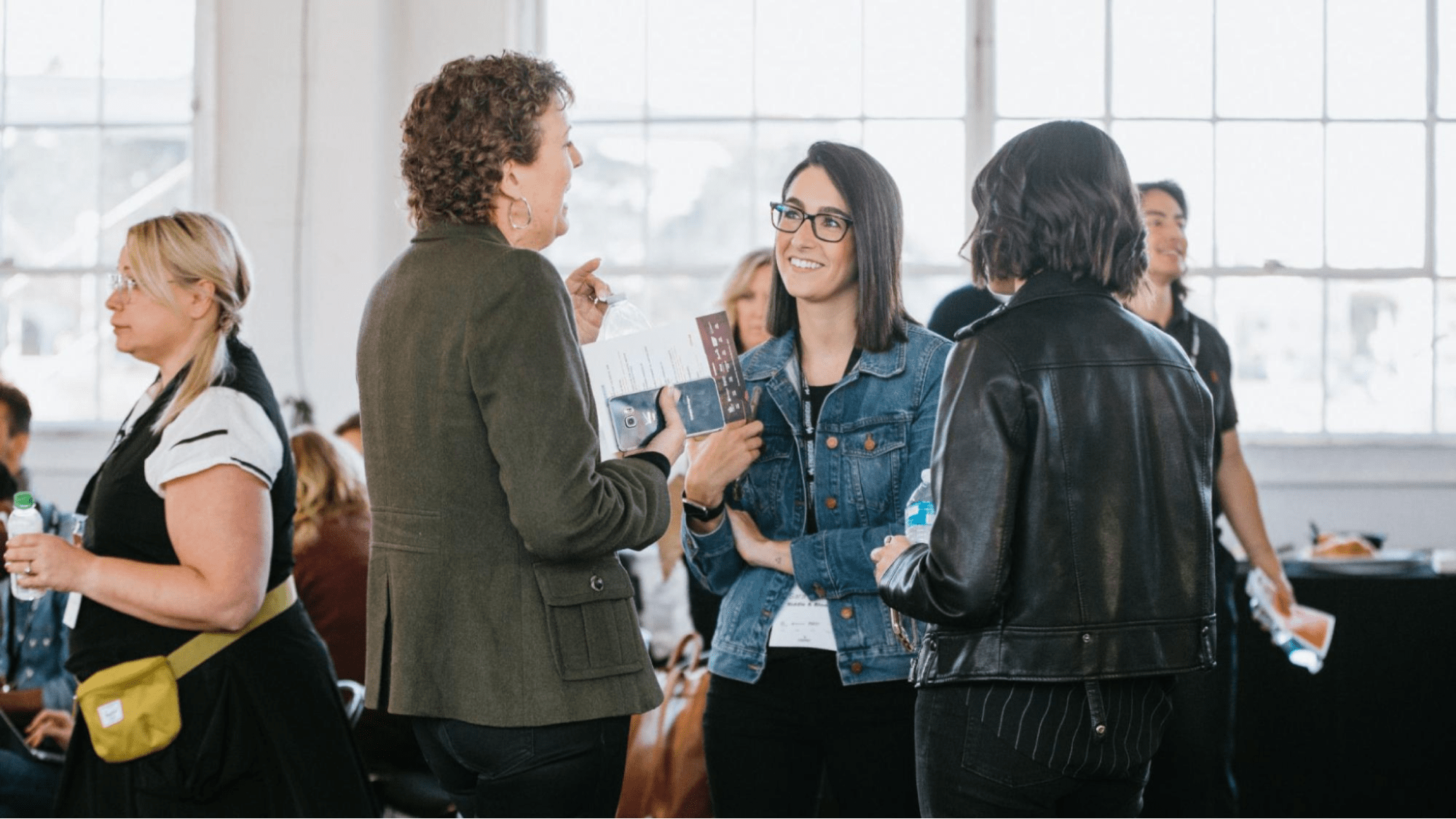 People networking at an event