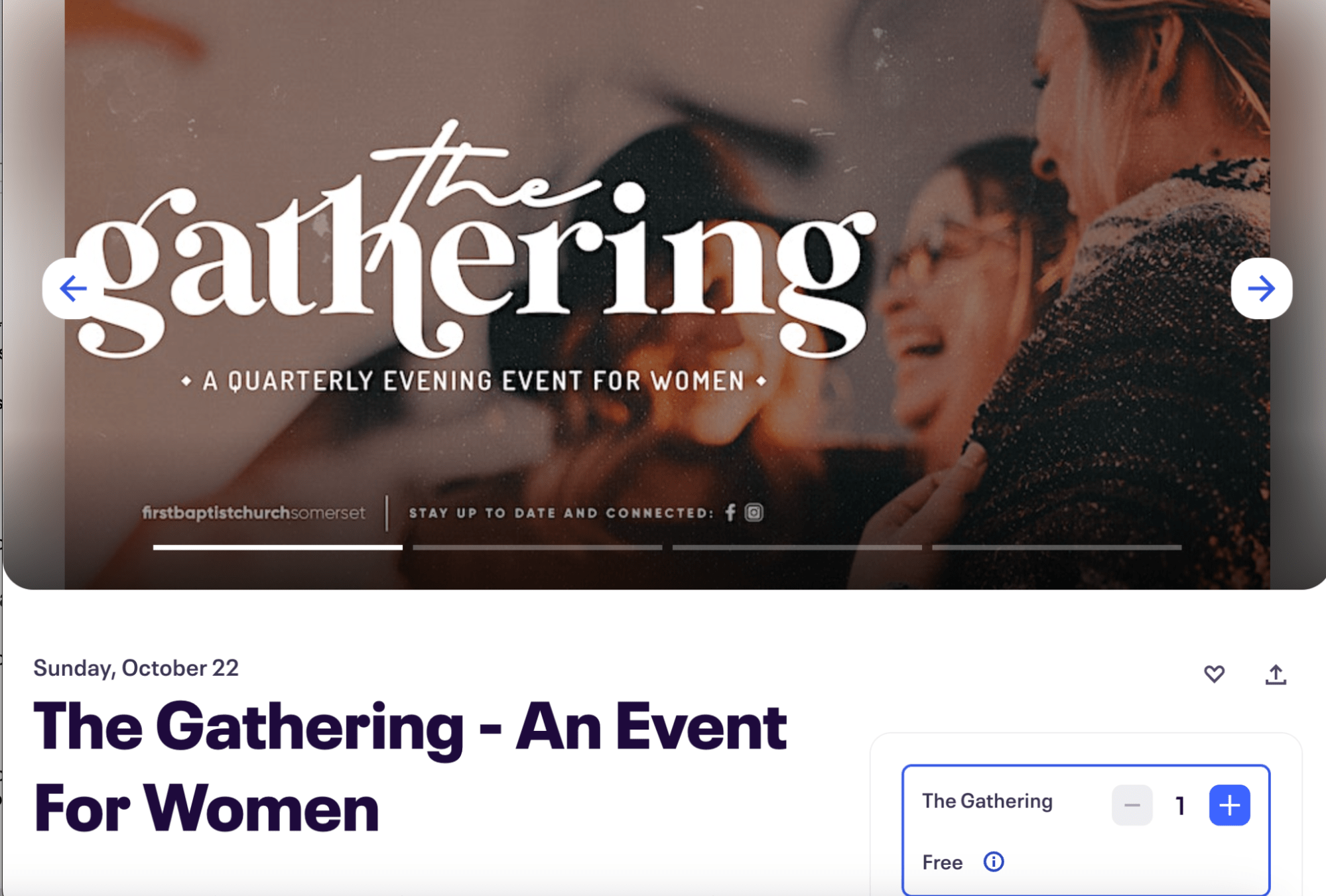 The gathering eventbrite listing