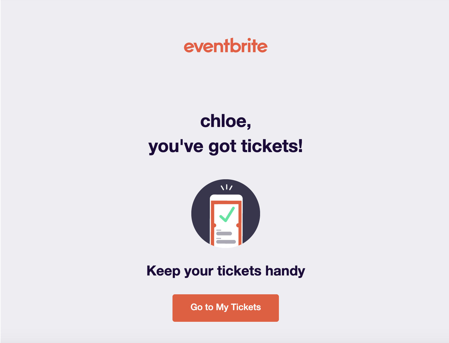 Eventbrite email notification example 