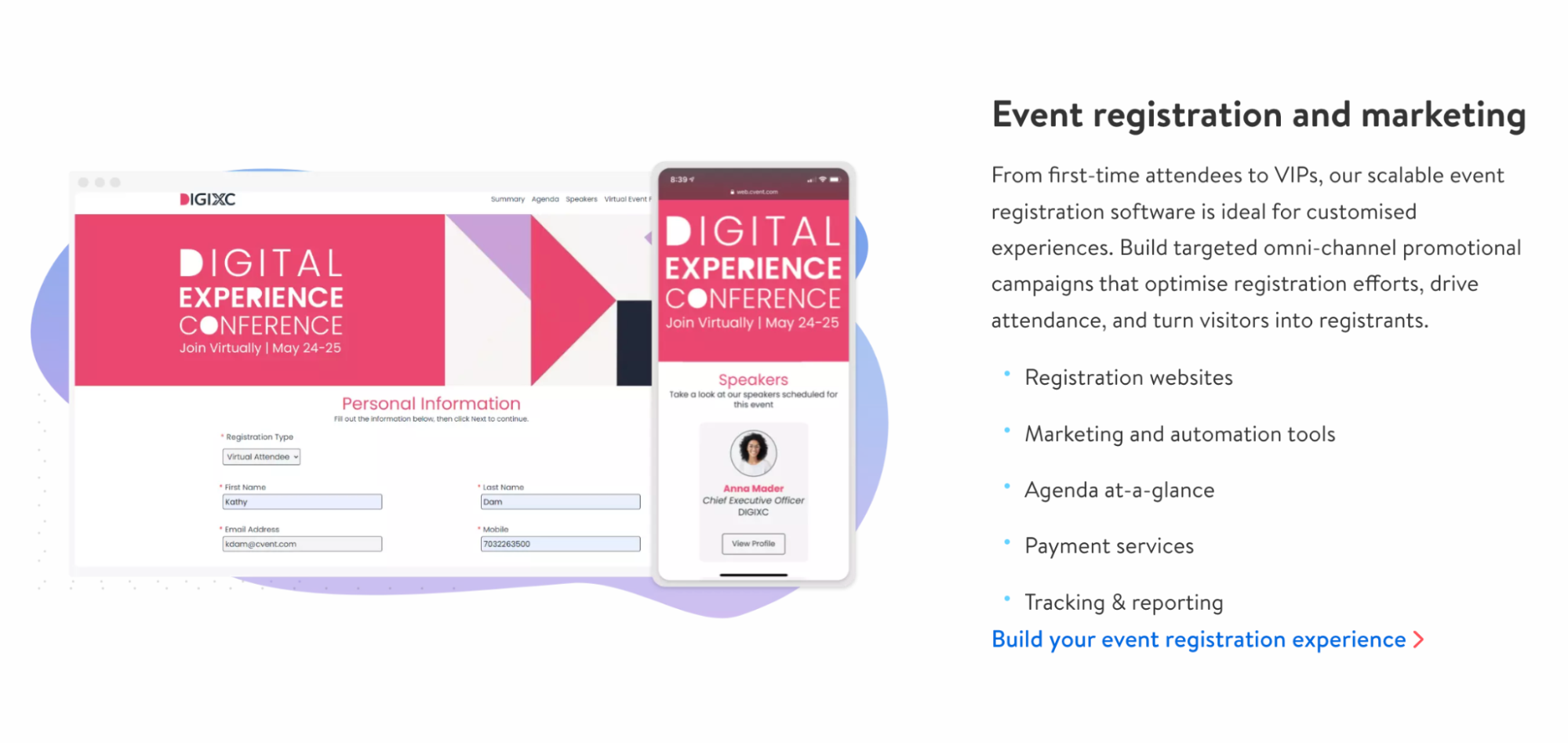 Cvent event marketing screenshot
