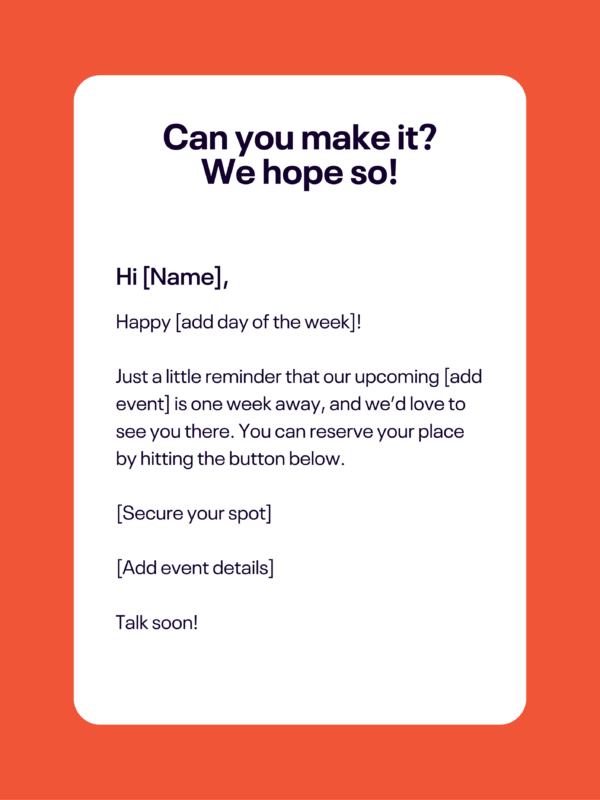 NoShows? Not with These Event Reminder Email Templates