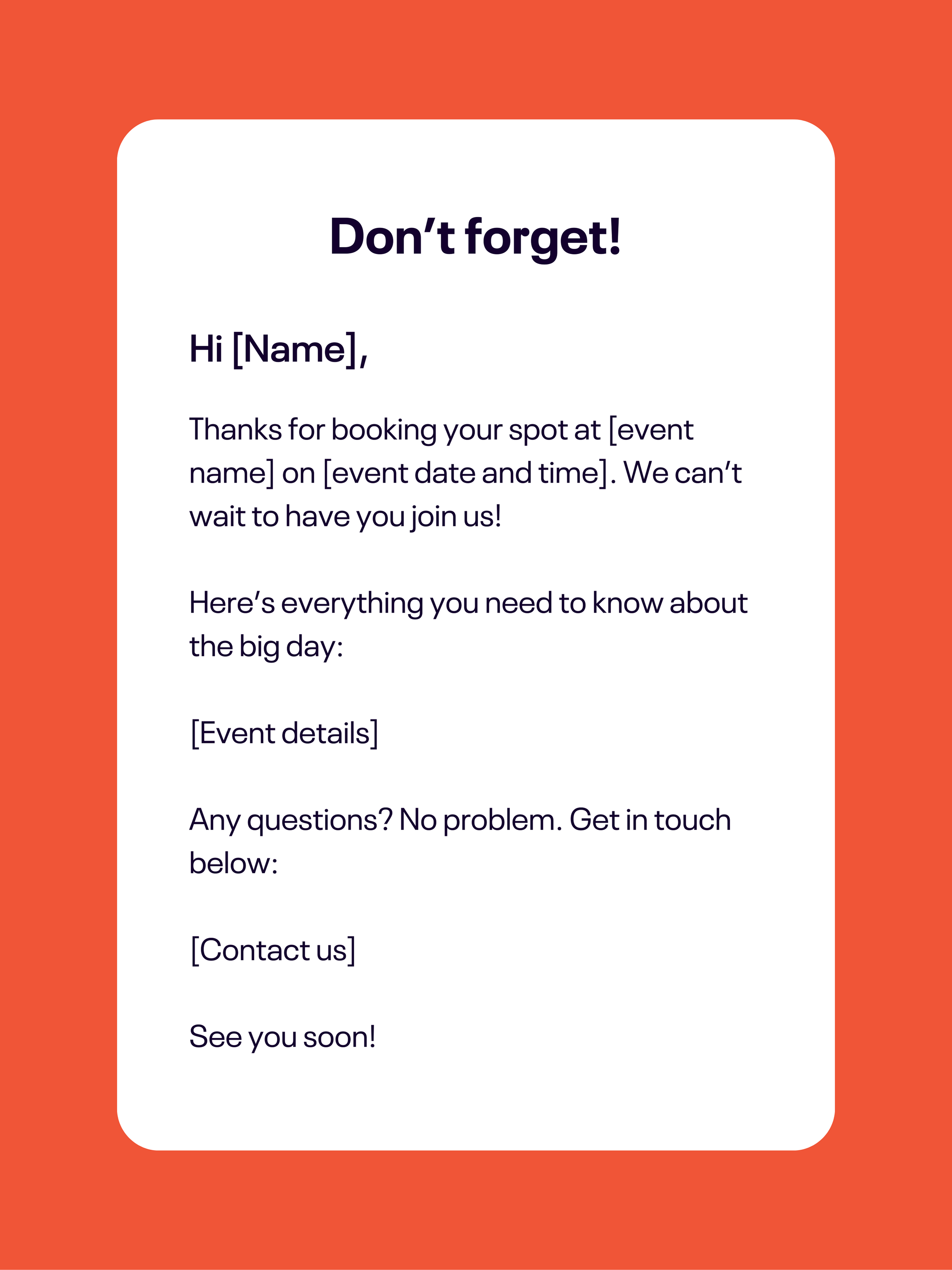 Guest Event Reminder Email Template