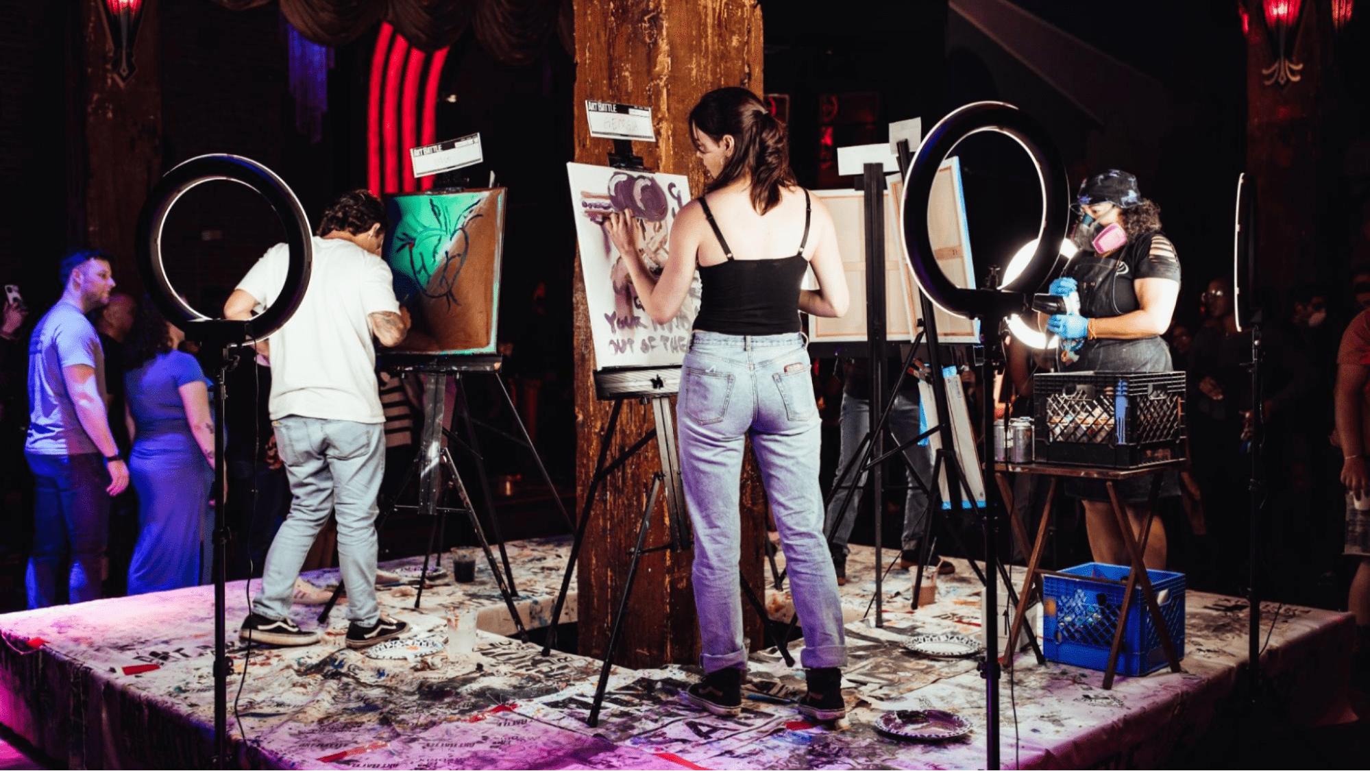 Artist performs on event stage