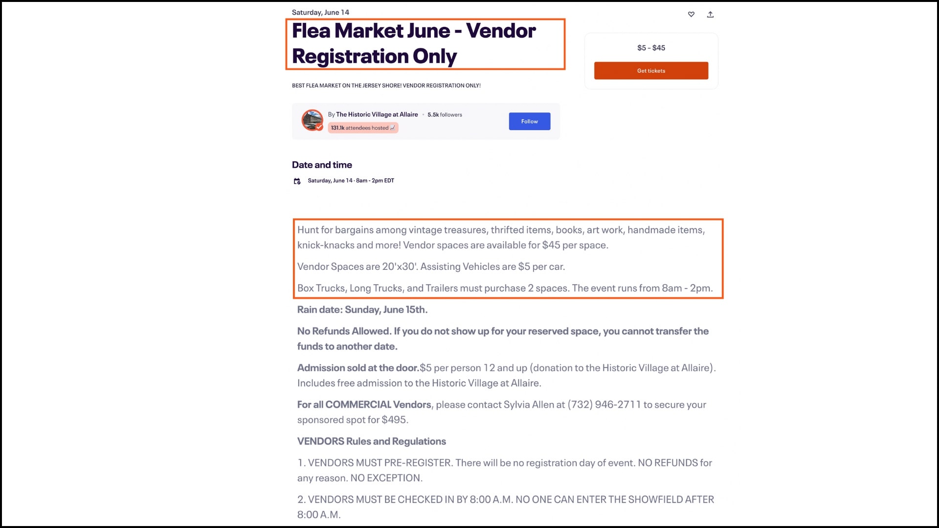 eventbrite listing annotated