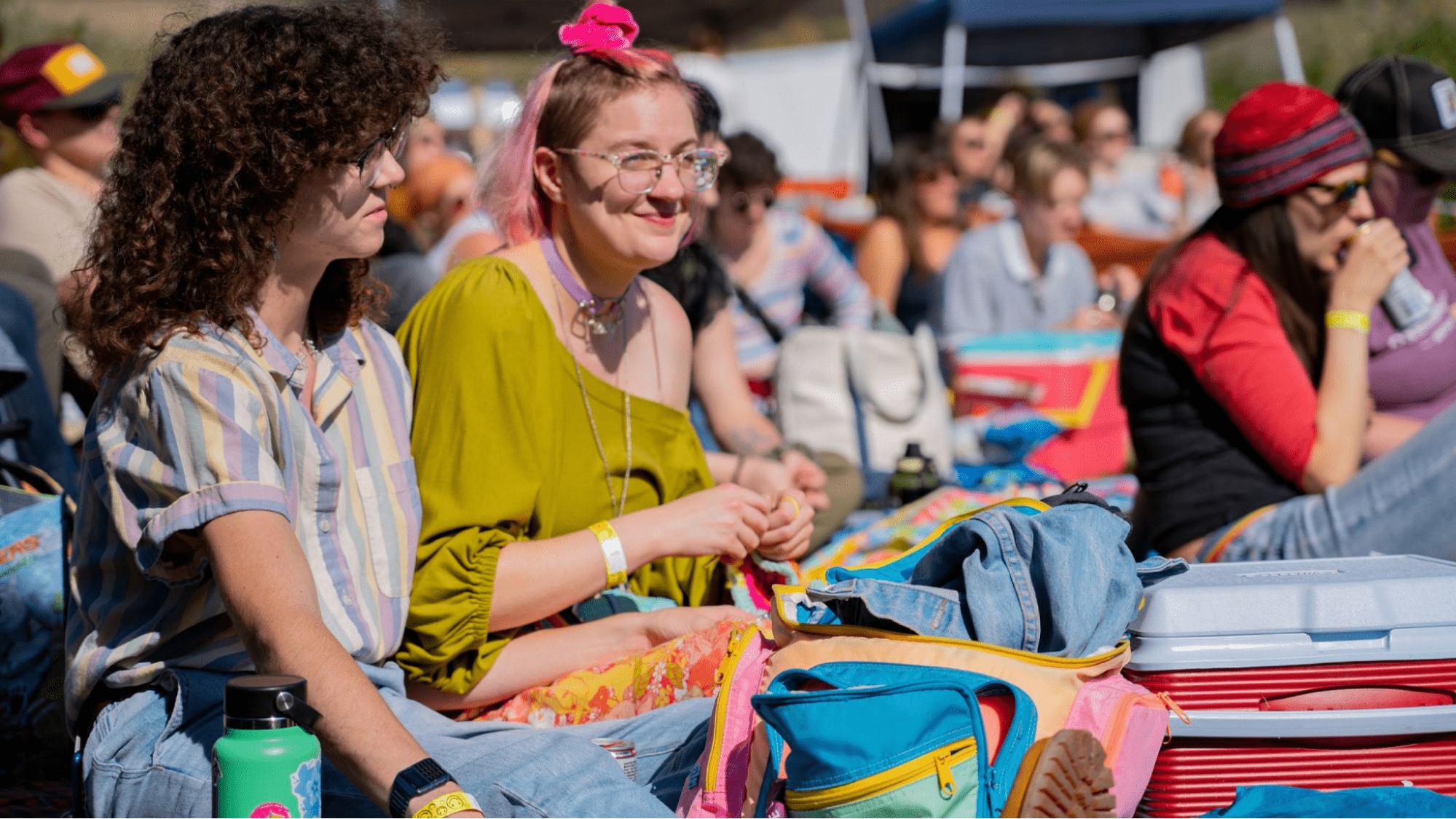 Attendees enjoying a music festival