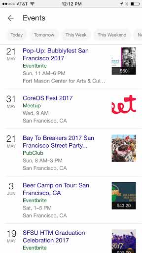 google search update events